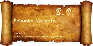 Bohunka Valéria névjegykártya